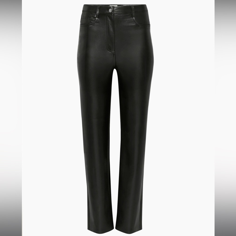 Aritzia - Wilfred - Black High-Rise Leather Pants - Size 0